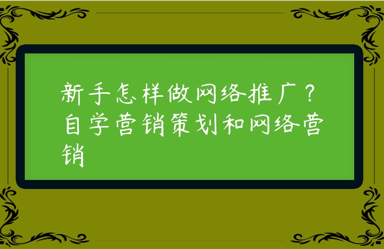新手怎樣做網絡推廣？自學營銷策劃和網絡營銷